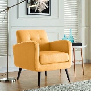 Carson Carrington Keflavik Gold Yellow Mid-Century Accent Chair