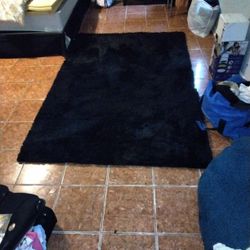 Black Fur Space Rug 