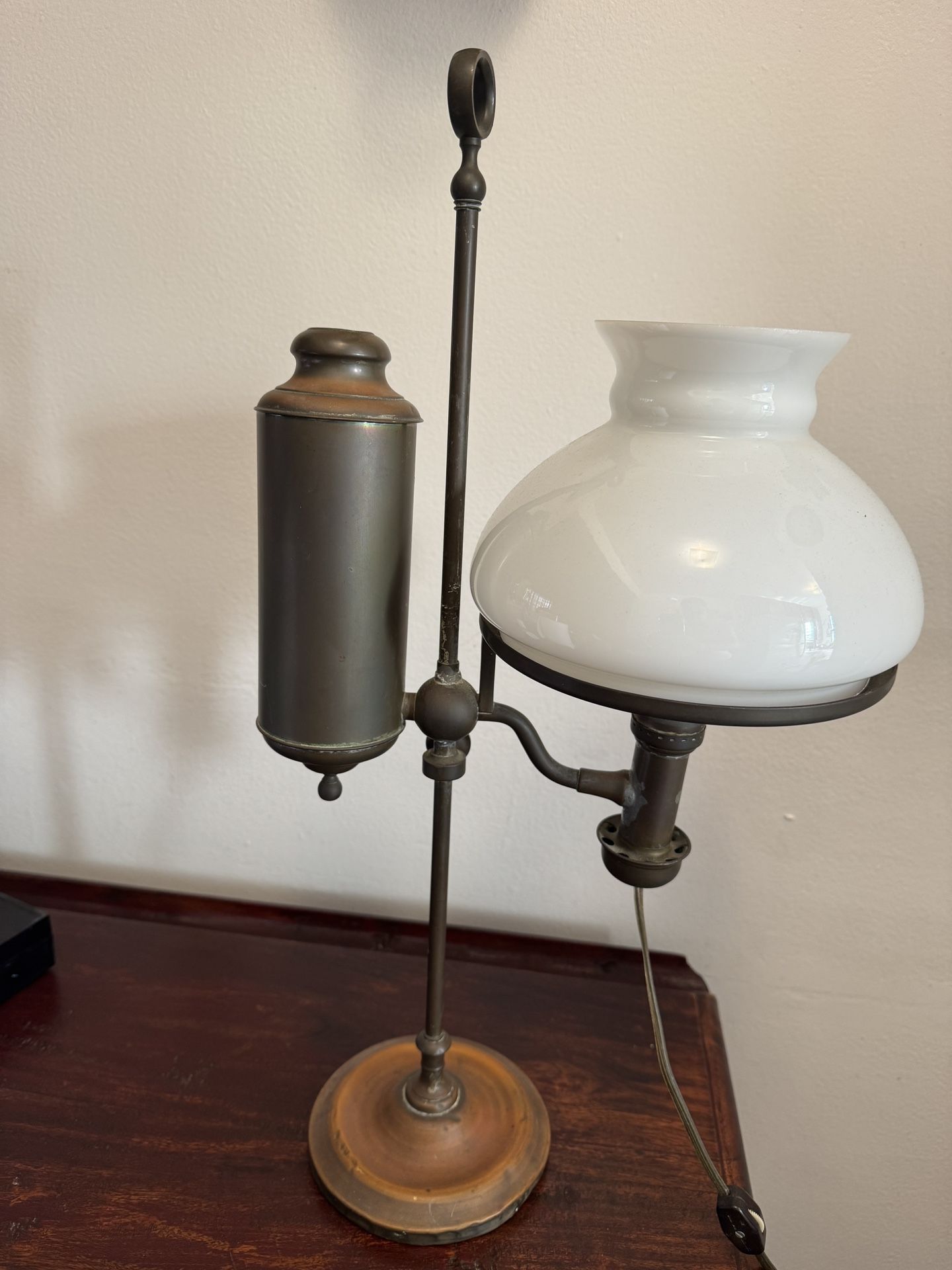 Antique Kerosene Student Desktop Lamp -converted