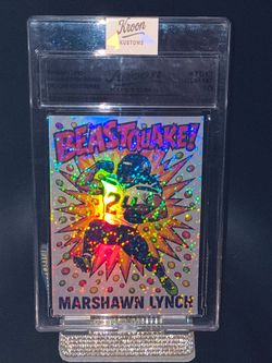 Marshawn Lynch Seattle Seahawks beast mode beast quake Skittles rainbow refractor slabbed GEM