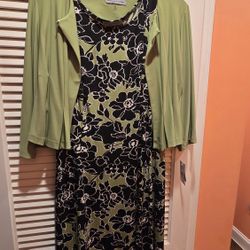 Black/green Summer Dress With A Jacket. New. 