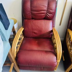 Free 2 Red Leather Recliners