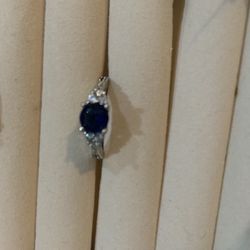 Sapphire CZ Sterling Silver 7