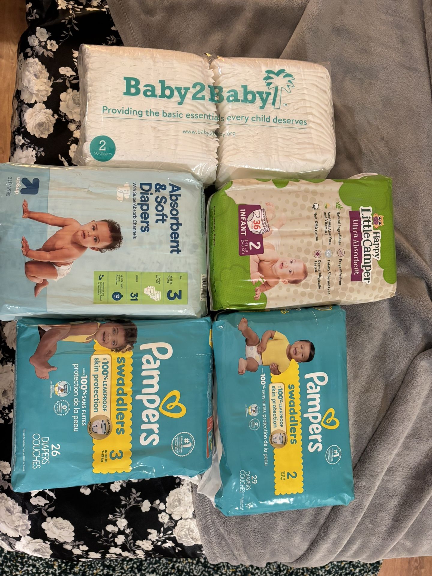 Diapers Size 2 & 3 (various brands)