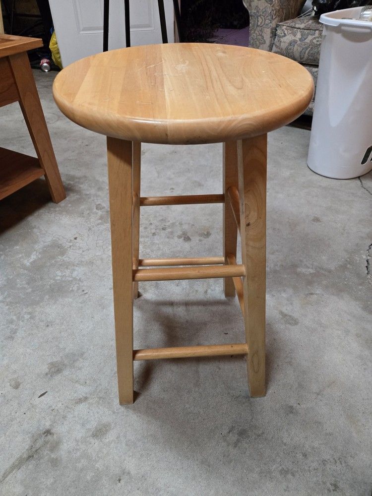 Blonde-Wood Stools (x2)