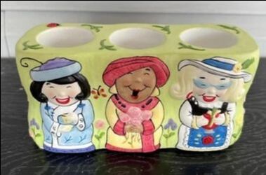Partylite P8002 Garden Gals Multi tealight Holder Ladies Friends. NEW!