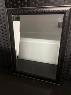 Mirror - Black/Antique Silver