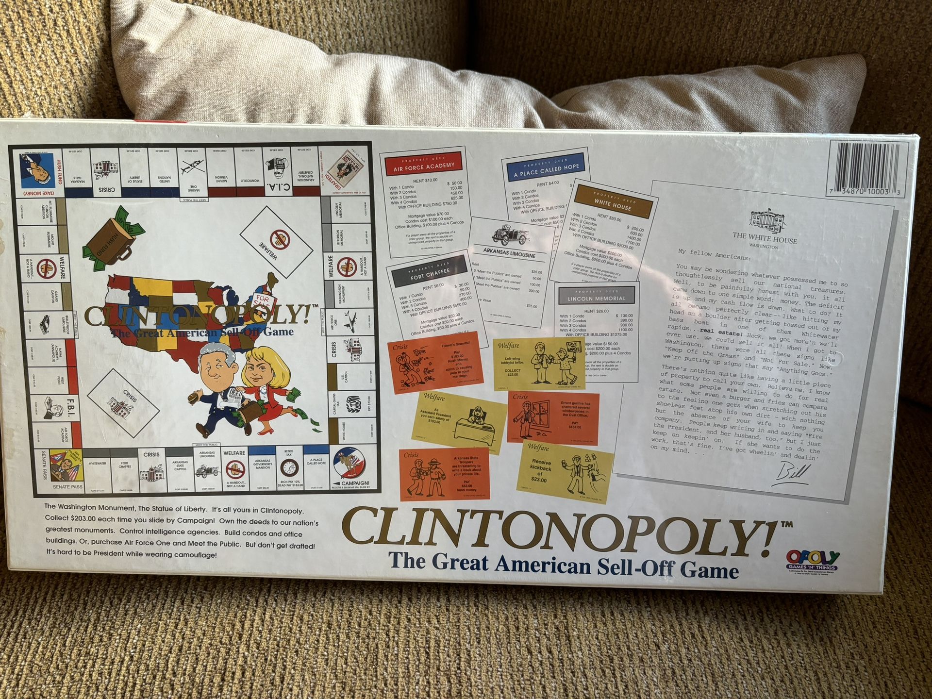 MIB CLINTONOPOLY BOARD GAME