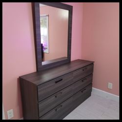 NEW DOUBLE DRESSER WITH MIRROR - ASSEMBLED