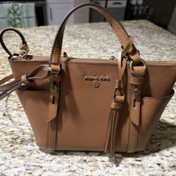 Michael Kors Brown Nomad Small Saffiano Leather Top-Zip Tote