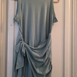 Summer Sleeveless Bodycon Dress - Seafoam Green, 2XL