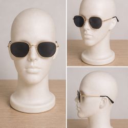 Trendy Gold Frame Sunglasses – Minimalist Style (New)