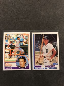 Alan Trammell 82 & 83 Topps cards