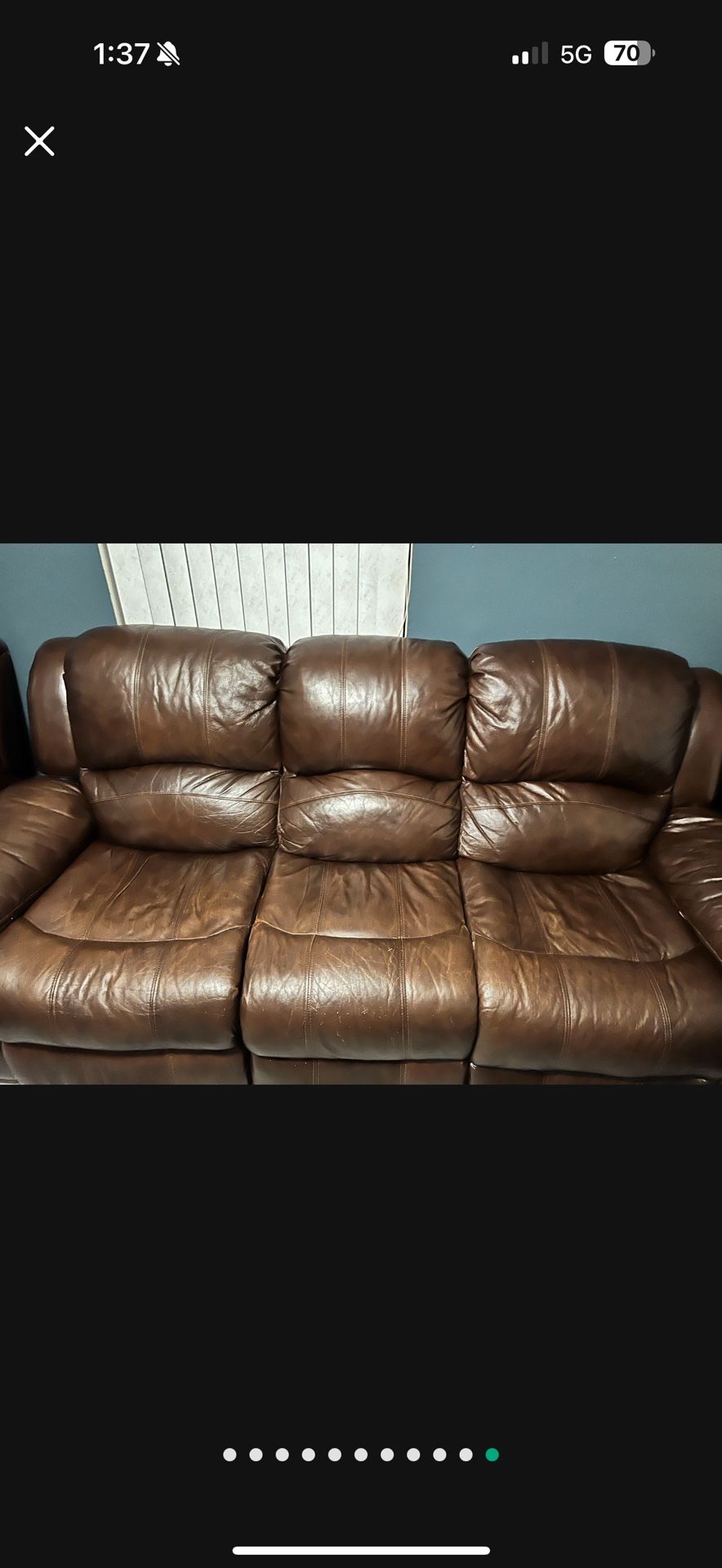 Power Leather Reclining Sofa And Reclining Chair