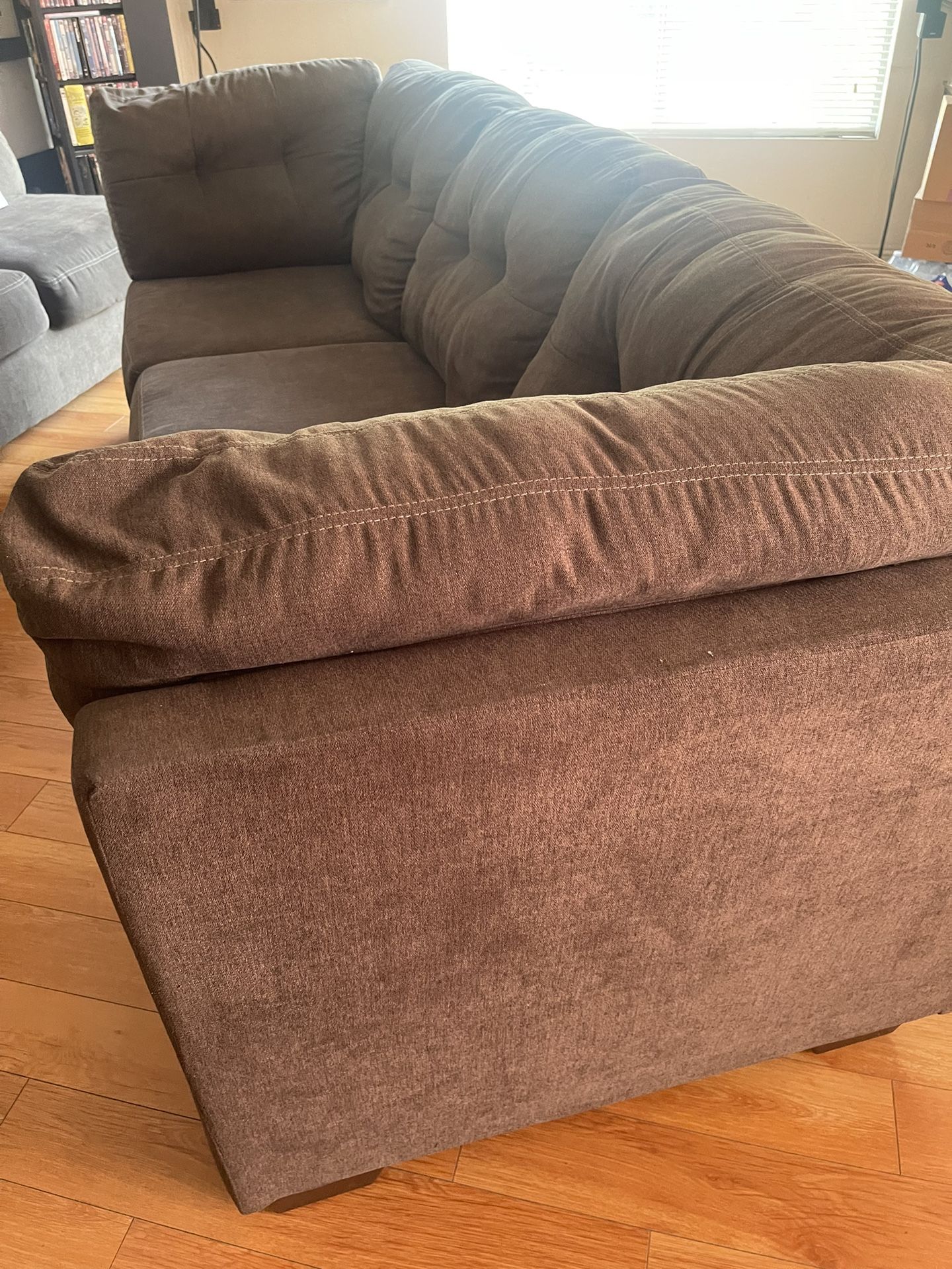 Free 7ft  Grey Sofa With Matching Loveseat