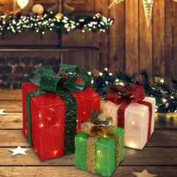 3PCS Christmas Lighted Gift Boxes(CH066)