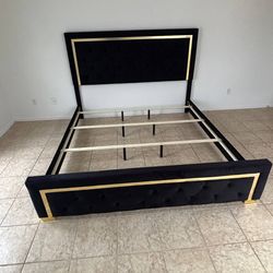 Black king size bed frame