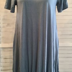 Blue Knee Length Dress, Medium 