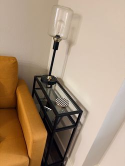 Black Metal and Glass Console Table