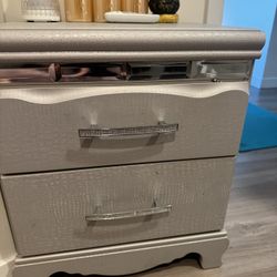 2 drawer grey crystal dresser  