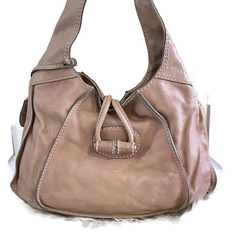 Fossil Fifty-Four Beige Leather Hobo Bag Shoulder Bag