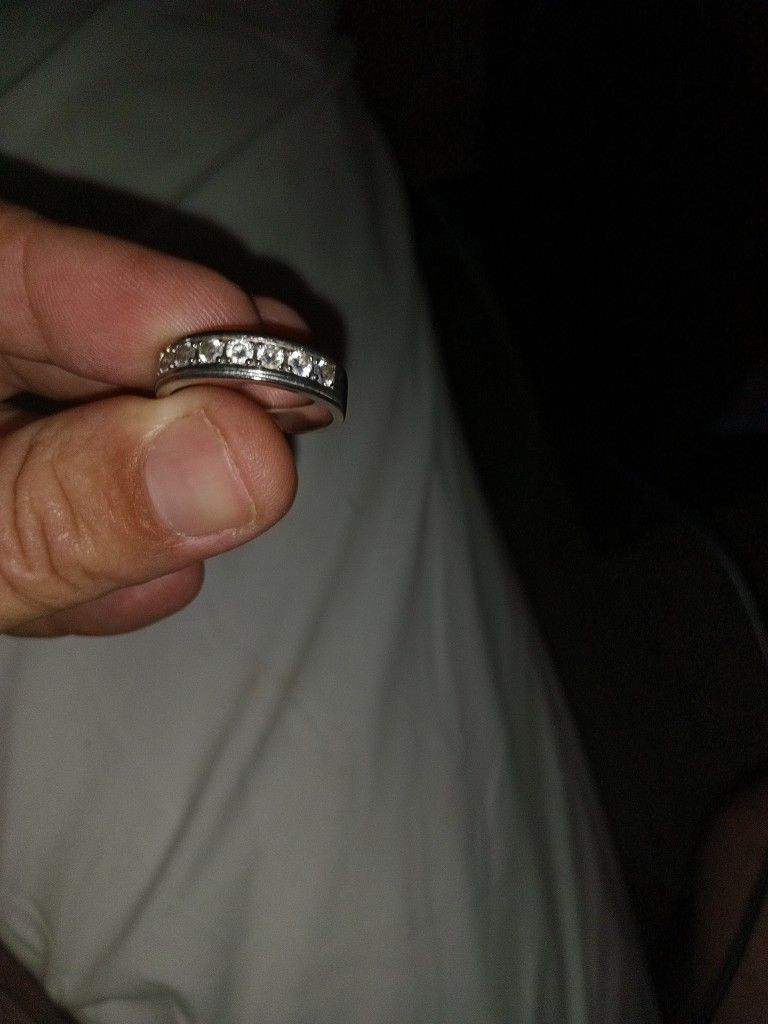 Size 11 Silver Diamond Ring