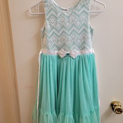 Jona Michelle Mint green with Chevron lace Dress Size 10