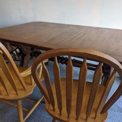 Wooden Dining Table With 3 Chairs