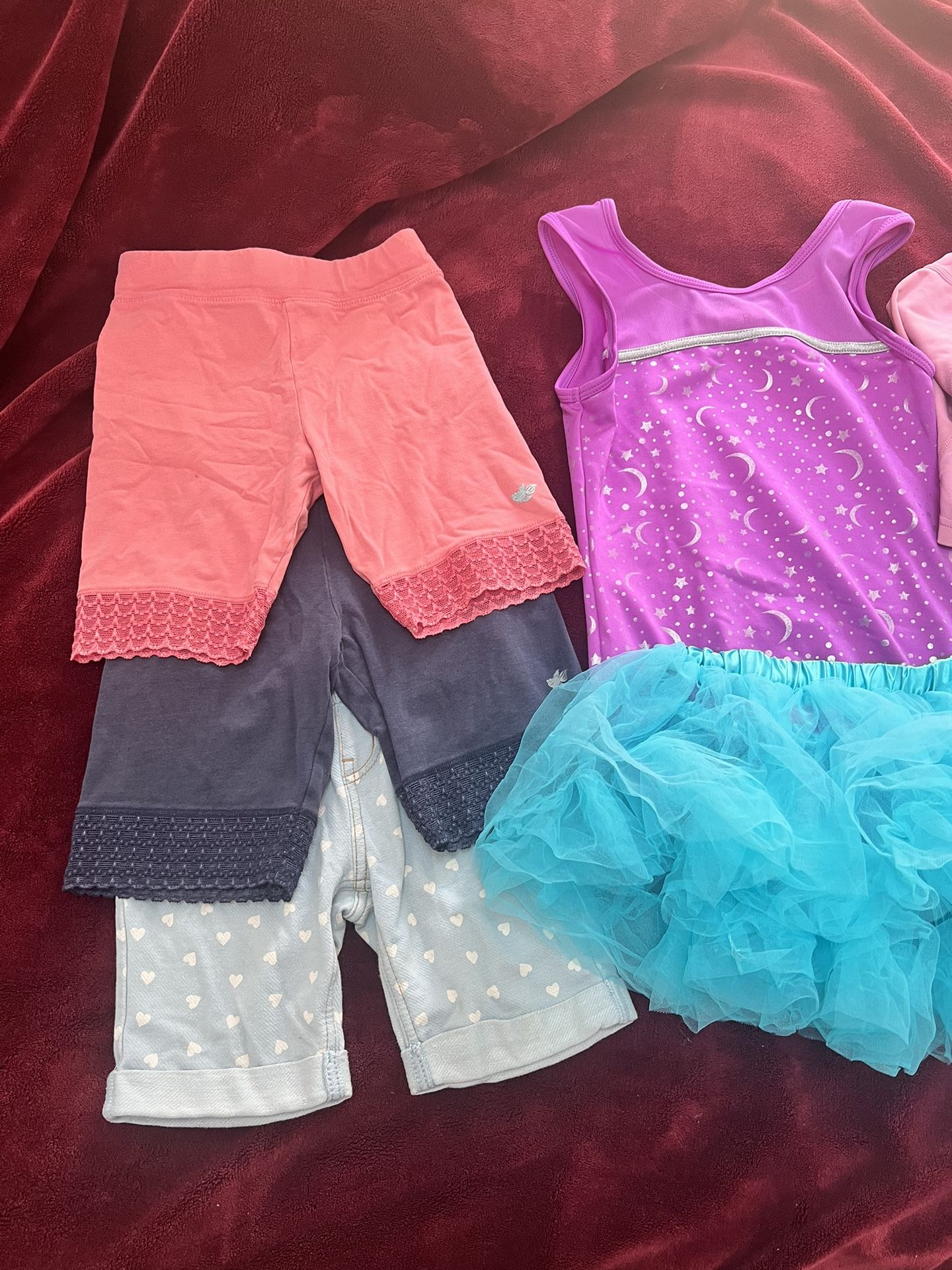 Gymnastics Bundle With 2 Rashguards And A Tutu Skirt For Girls Ages 6-7. Take All For Price Listed. No Lower. Firm On Price