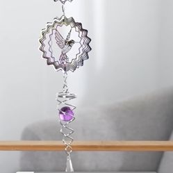 Hummingbird Spinner With Crystal 