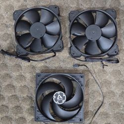 Three PC cooling fans