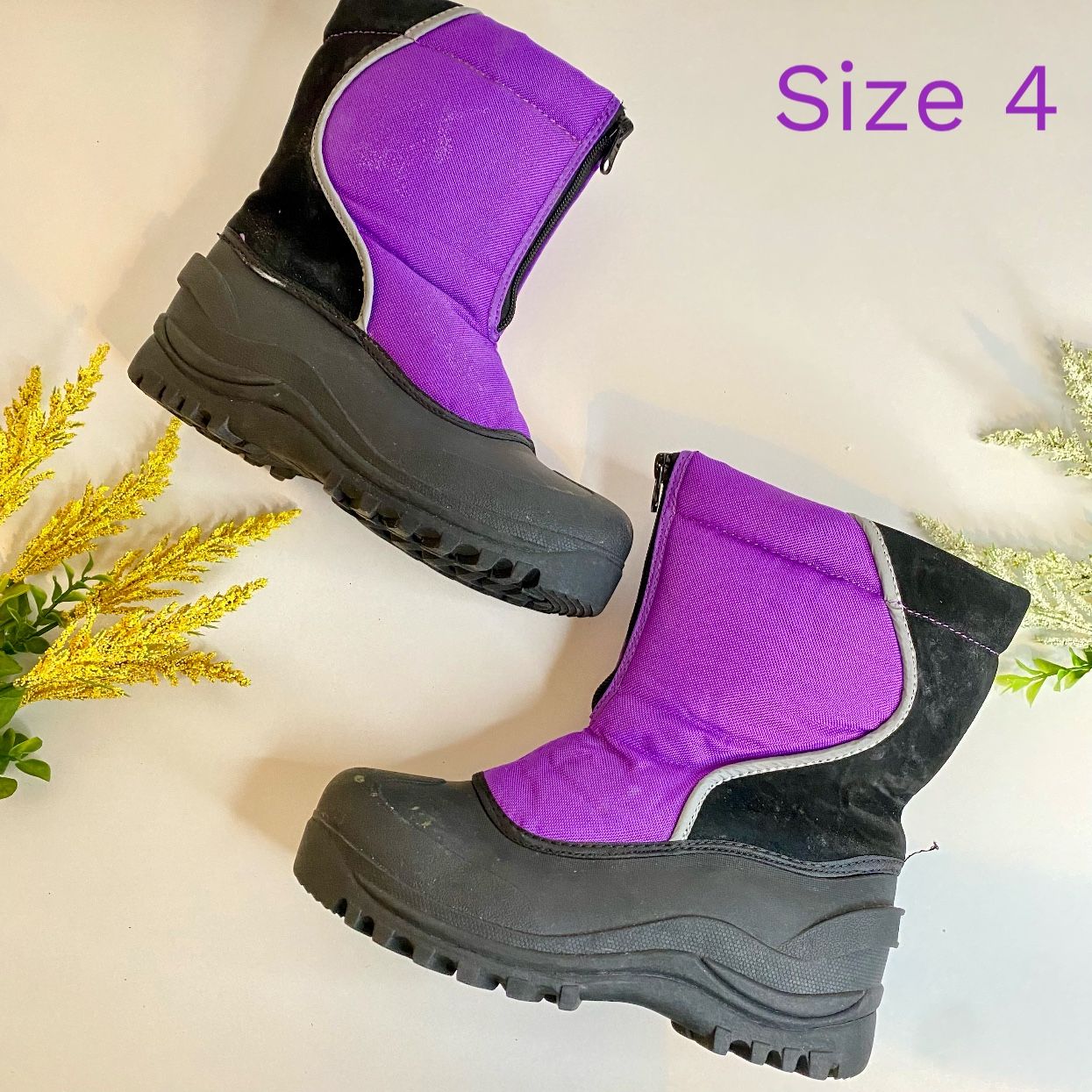Kids Purple Snow Buster Boot Size 4 Youth By Itasca
