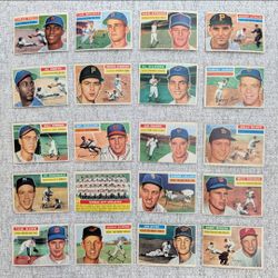 1956 Topps Baseball Card Lot of 20 Total DIFFERENT MID GRADE Gray Back White Back TEAM