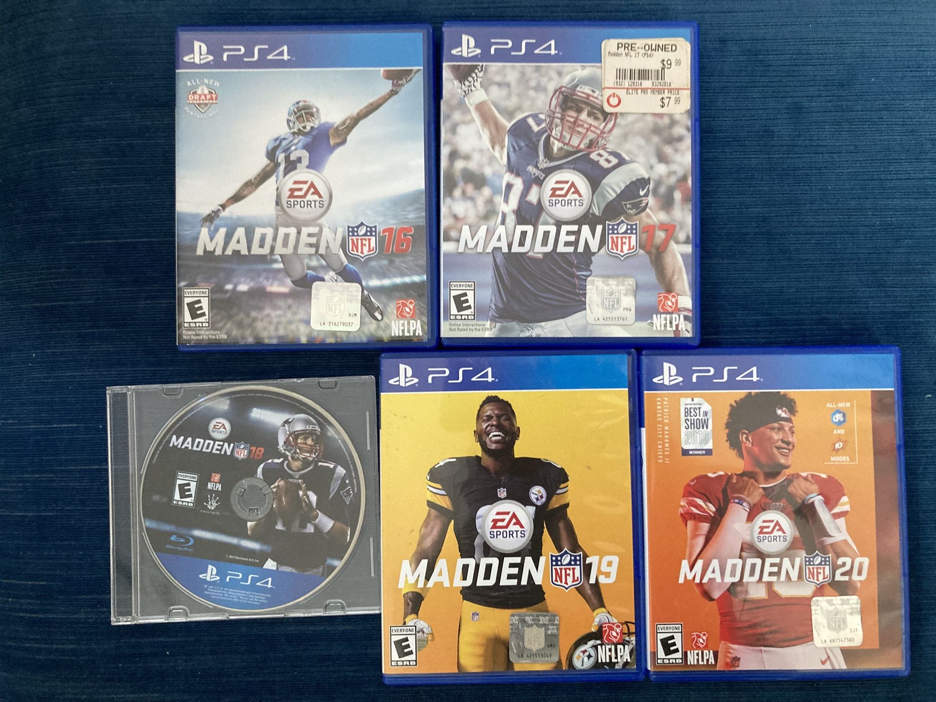 PS4 Madden NFL 5 Game Bundle: 2016-2020