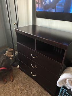 Dark Espresso 3-Drawer Dresser + Open Storage / TV Stand