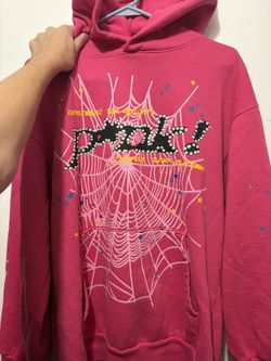 men’s pink spider hoodie