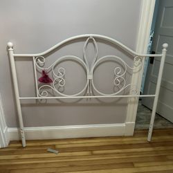 WHITE All Metal QUEEN HEADBOARD 