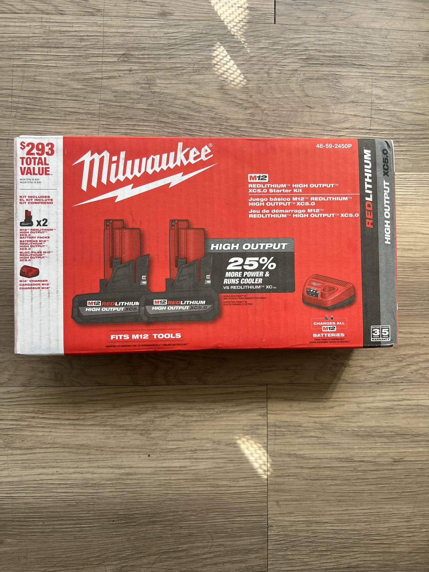 Milwaukee M12 12V Lithium-Ion XC High Output 5.0 Ah Battery Pack (2-Pack) Starter Kit with Charger