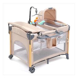 JOYMOR All In One Bedside Bassinet with Changing Table