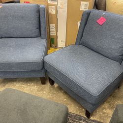 Accent Chair Blue Cloth $239 Each 