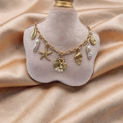 14k gold plated and fresh water pearl necklace