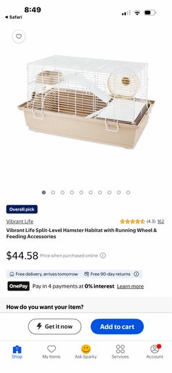 162 Vibrant Life Split-Level Hamster Habitat with Running Wheel & Feeding Accessories