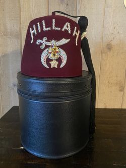 Shriners Hat With Case Hillah Vintage