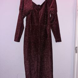 Purple sparkle dress with split in the front
