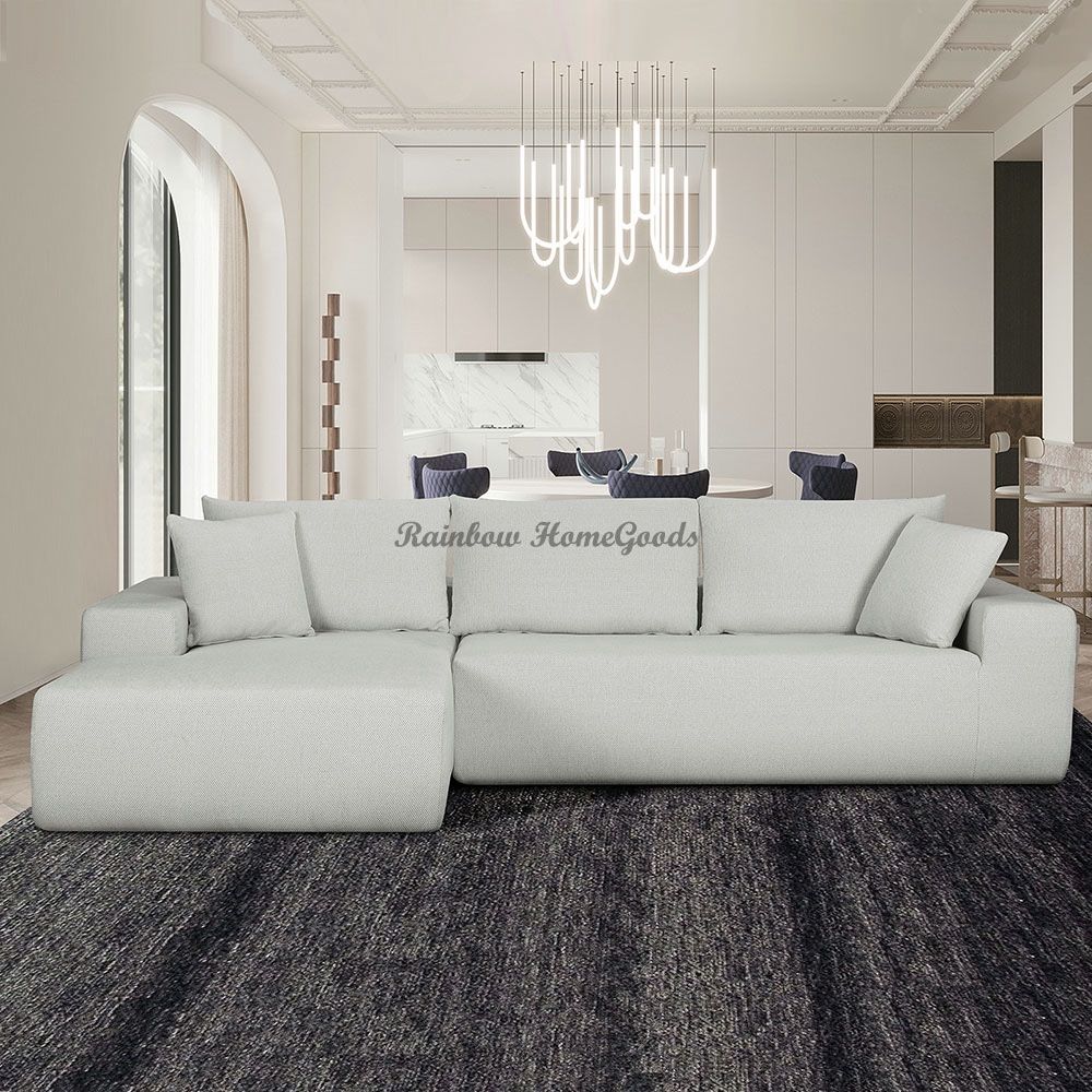 Lounge Style Frameless L-Shaped Sectional Sofa Couch