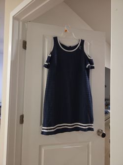 Navy Blue Cold Shoulder Mini Dress