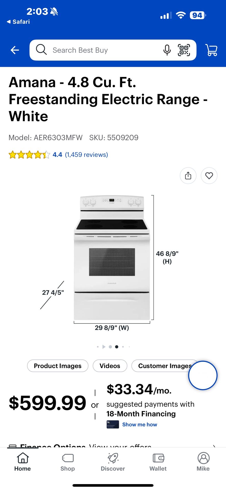 NEW AMANA 30” ELECTRIC RANGE WITH A FACTORY WARRANTY 8/9/25. Small Damage On The Right Rear Bottom That Will Never Affect The Function Of The Range An