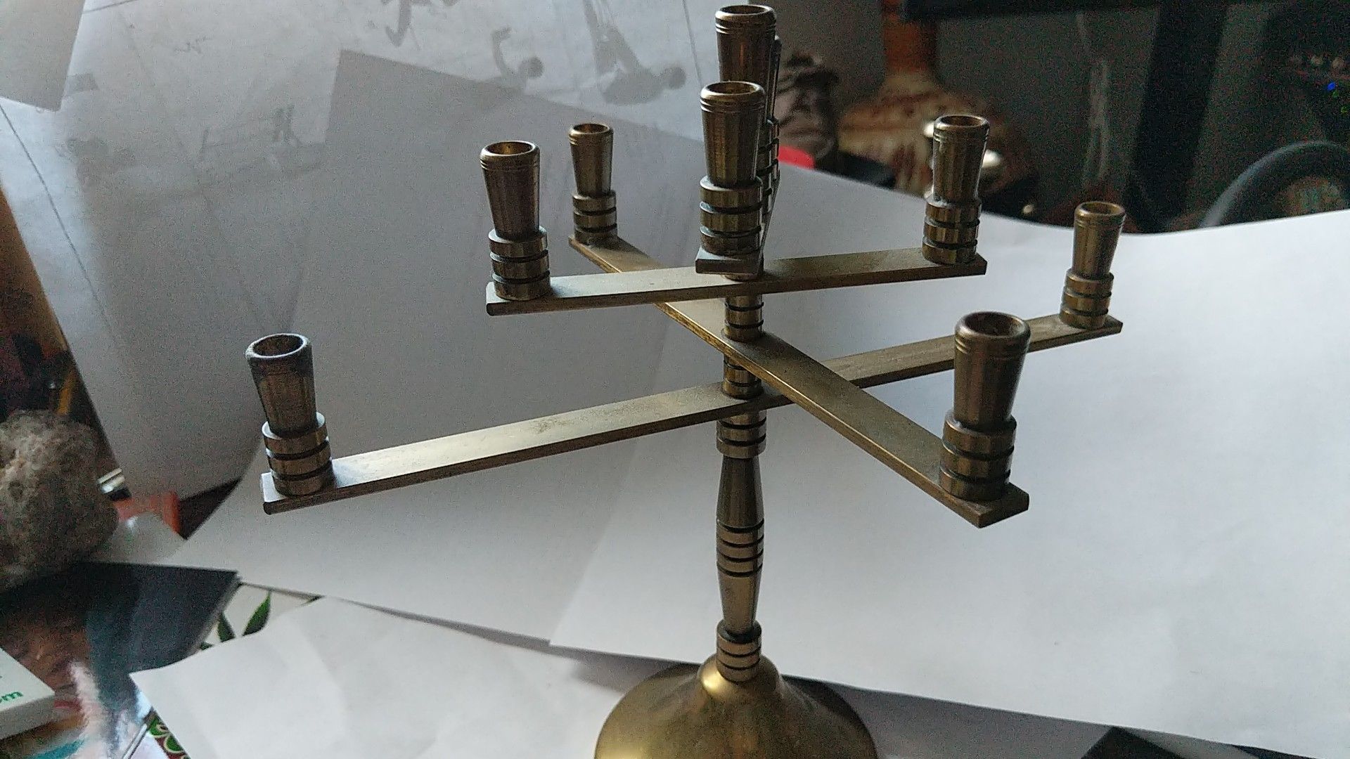 Hanukkah candelabra solid brass