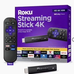 Roku Streaming Stick 4K Streaming Device 4K/HDR/Dolby Vision with Voice Remote with TV Controls