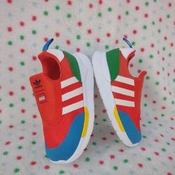 Sz 8k Adidas ZX 360 + Lego Infant Sneakers, Bold Orange/Cloud White/Shock Blue